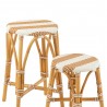 Tabouret de bar Bistrot Jili Rotin Beige et Blanc