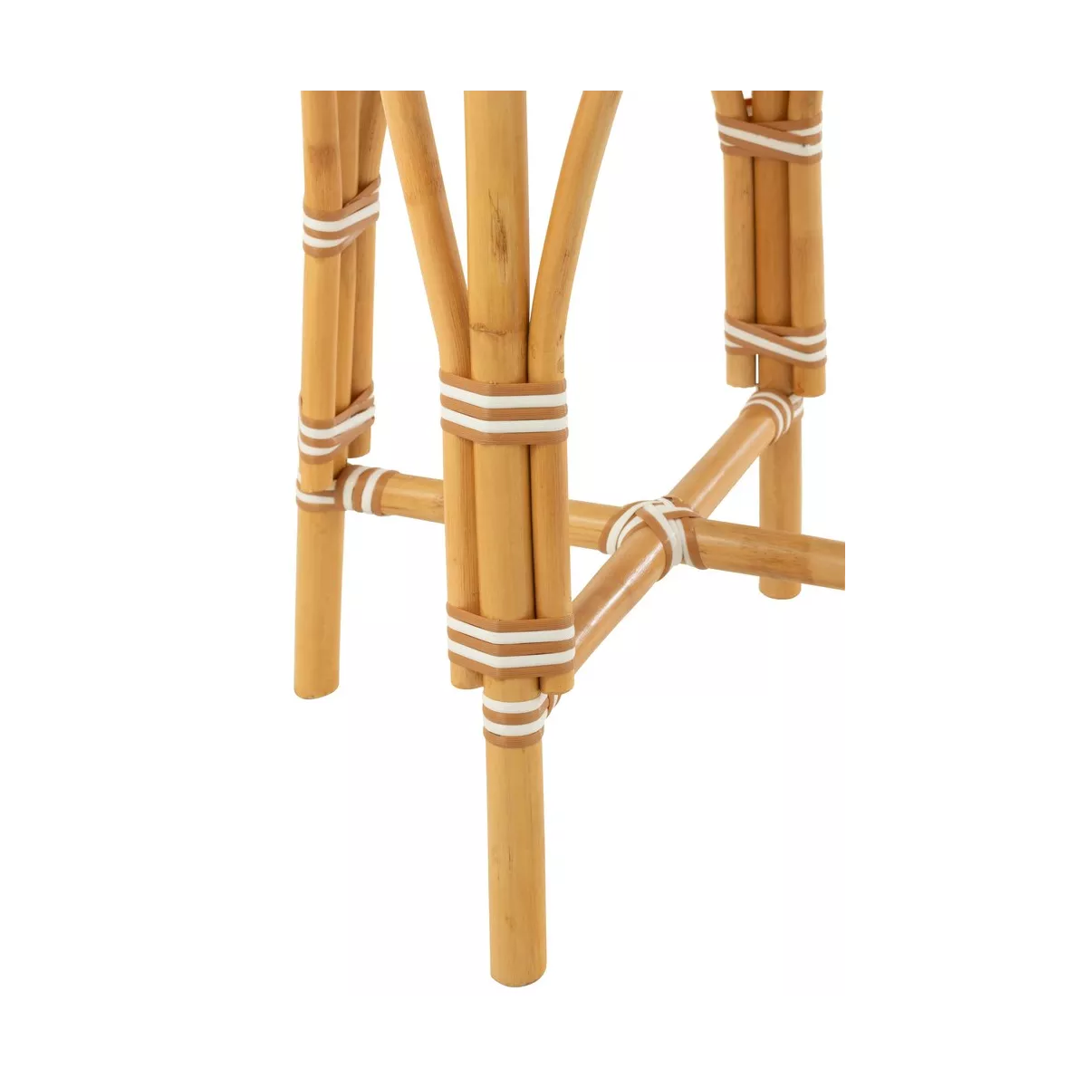 Tabouret de bar Bistrot Jili Rotin Beige et Blanc