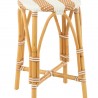 Tabouret de bar Bistrot Jili Rotin Beige et Blanc