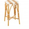 Tabouret de bar Bistrot Jili Rotin Beige et Blanc