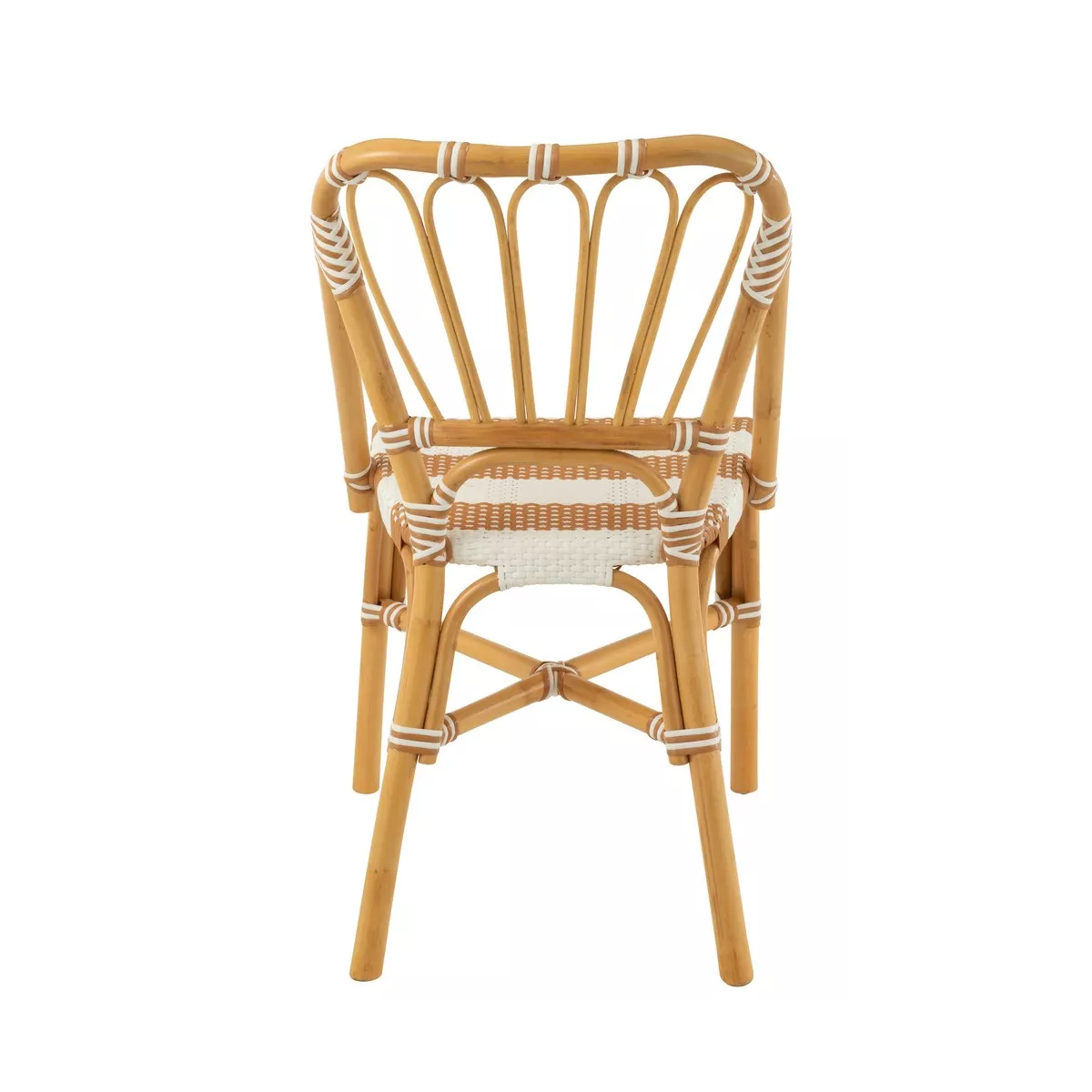 Chaise Bistrot Jili Rotin Beige et Blanc