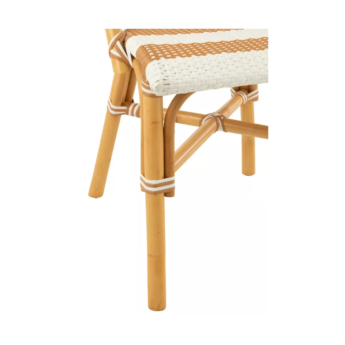 Chaise Bistrot Jili Rotin Beige et Blanc