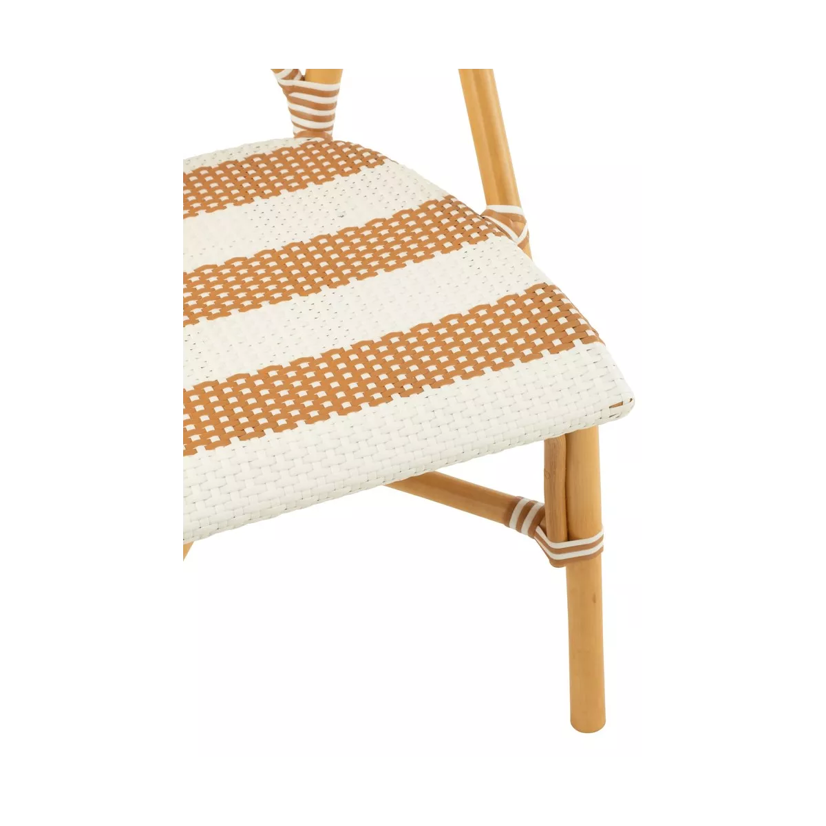 Chaise Bistrot Jili Rotin Beige et Blanc