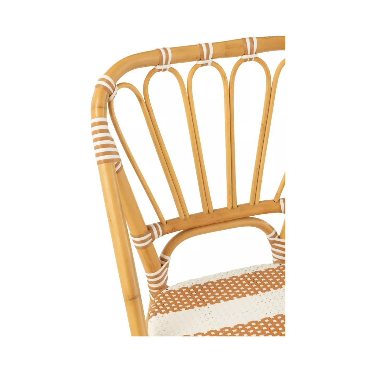 Chaise Bistrot Jili Rotin Beige et Blanc