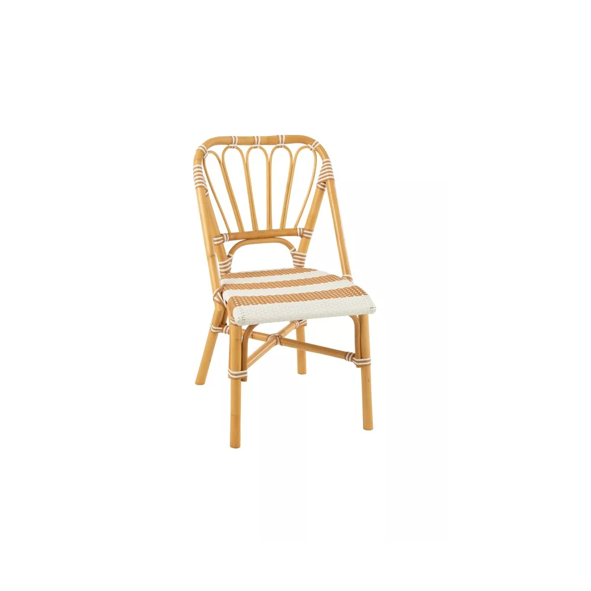 Chaise Bistrot Jili Rotin Beige et Blanc