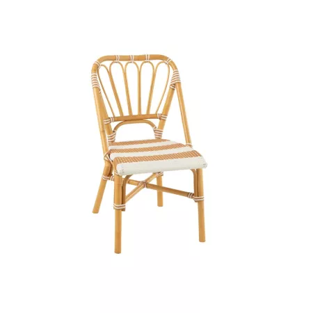 Chaise Bistrot Jili Rotin Beige et Blanc
