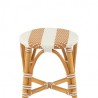 Tabouret Bistrot Jili Rotin Beige et Blanc