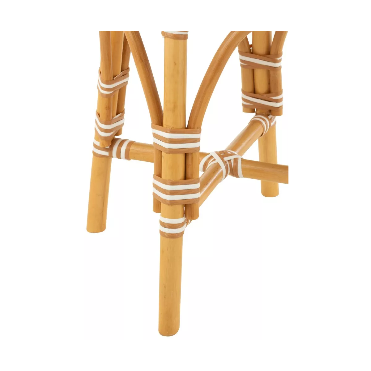 Tabouret Bistrot Jili Rotin Beige et Blanc