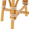 Tabouret Bistrot Jili Rotin Beige et Blanc