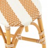 Tabouret Bistrot Jili Rotin Beige et Blanc