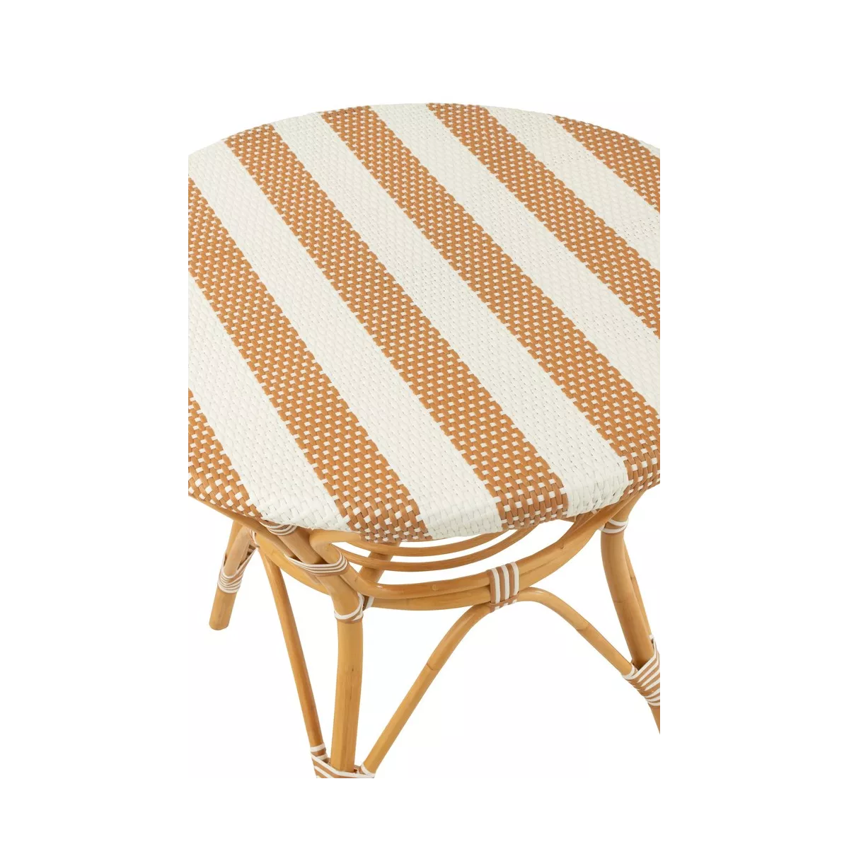 Table Bistrot Rotin Jili Beige et Blanc 90cm
