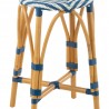 Tabouret de bar Bistrot Jili Rotin Bleu et Blanc