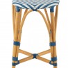 Tabouret de bar Bistrot Jili Rotin Bleu et Blanc