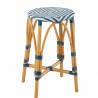 Tabouret de bar Bistrot Jili Rotin Bleu et Blanc