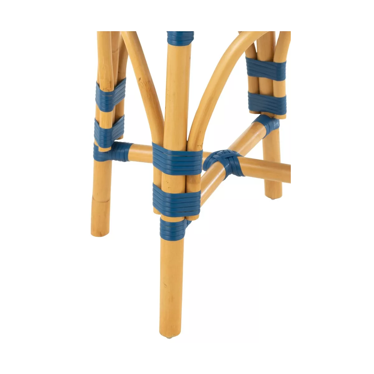 Tabouret Bistrot Jili Rotin Bleu et Blanc