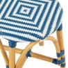 Tabouret Bistrot Jili Rotin Bleu et Blanc