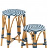 Tabouret Bistrot Jili Rotin Bleu et Blanc