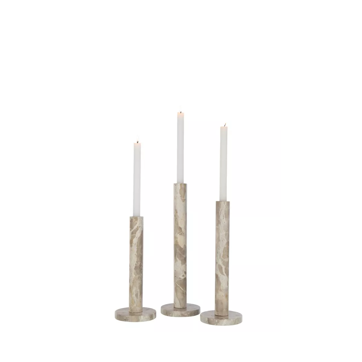 Photophore Marbre Beige H.40cm