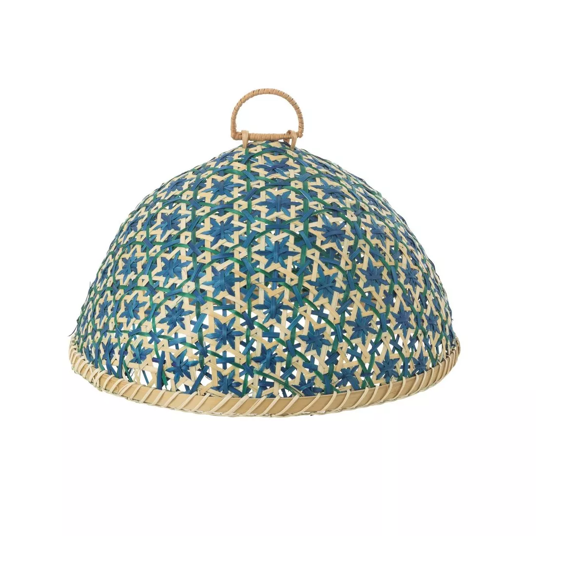 Cloche Rotin Bleu 35x35
