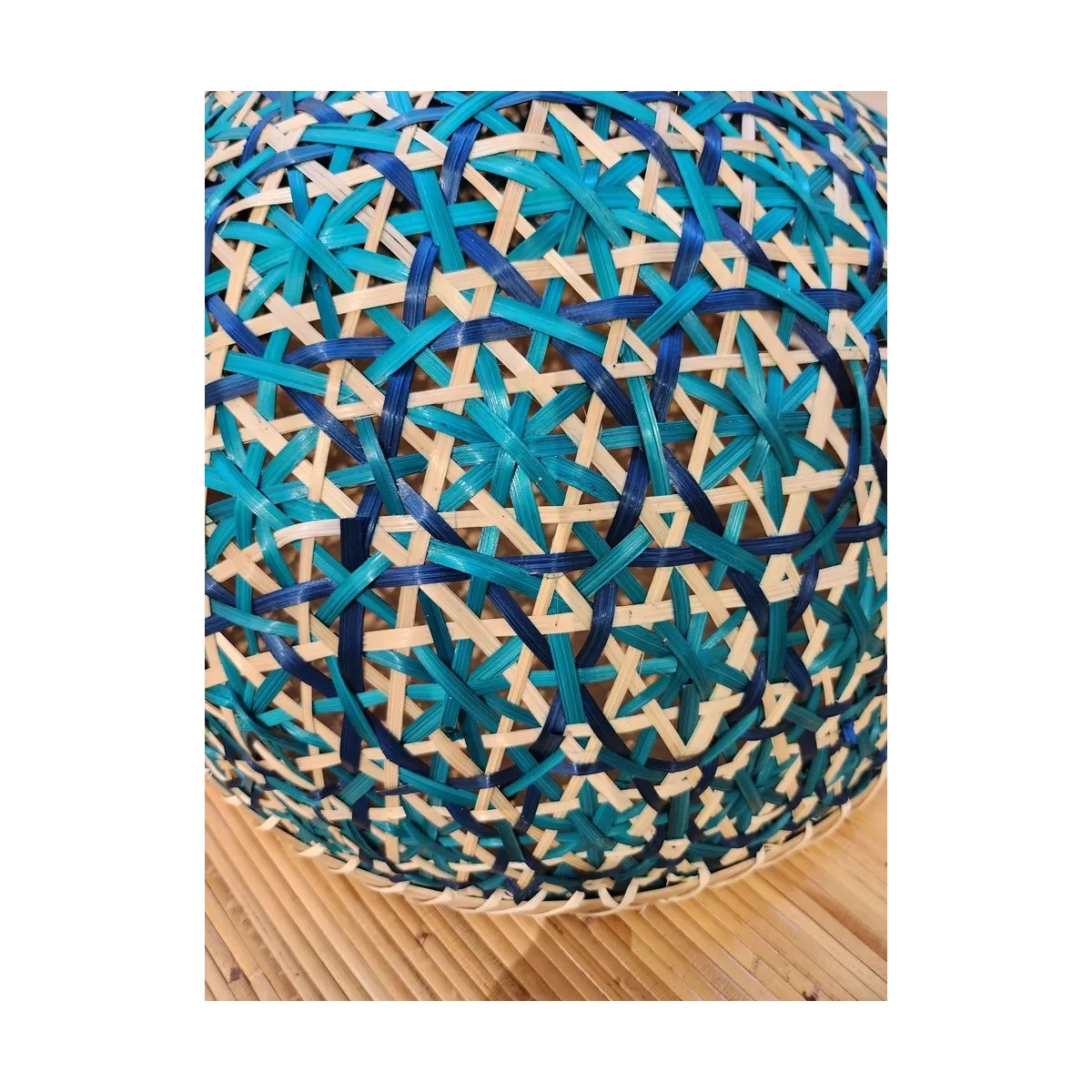 Cloche Rotin Vert 35x35