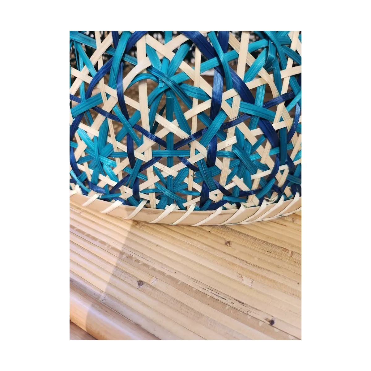 Cloche Rotin Vert 35x35