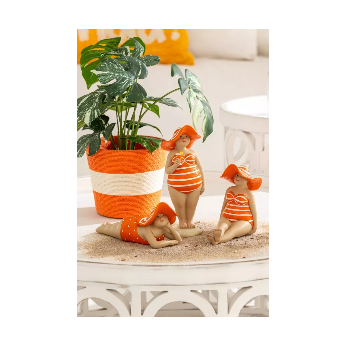 Figurine Valentina Orange et blanc H.9cm