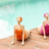 Figurine Baigneuse Yoga Orange et blanc H.17cm