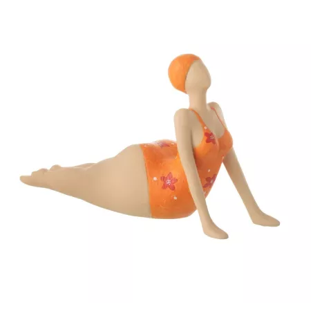 Figurine Baigneuse Yoga Orange et blanc H.17cm
