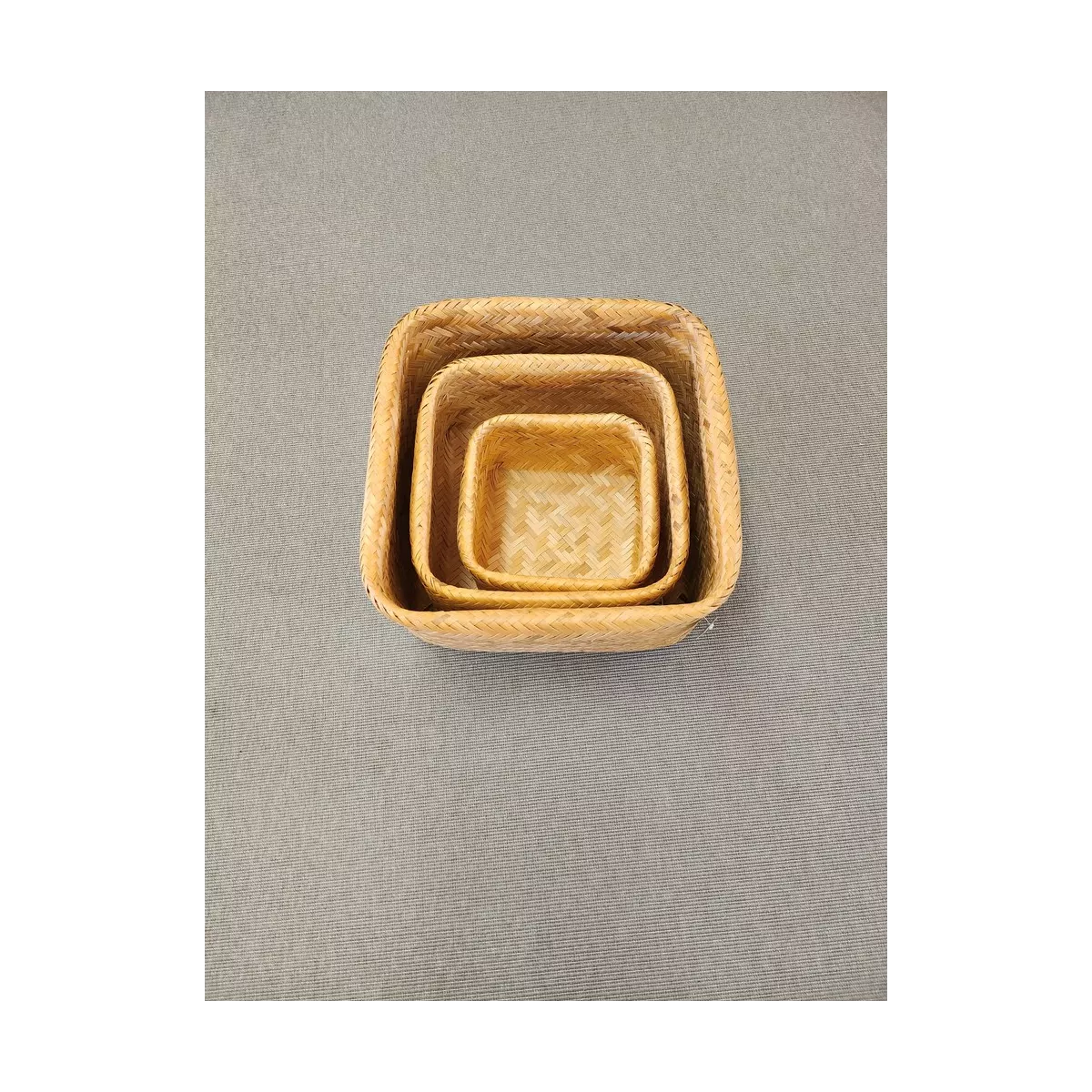 Corbeille Carrée en Bambou 38x38