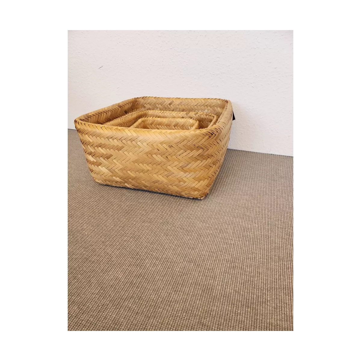 Corbeille Carrée en Bambou 22x22