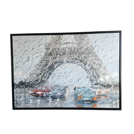 Tableau Tour Eiffel sous la pluie 130x90