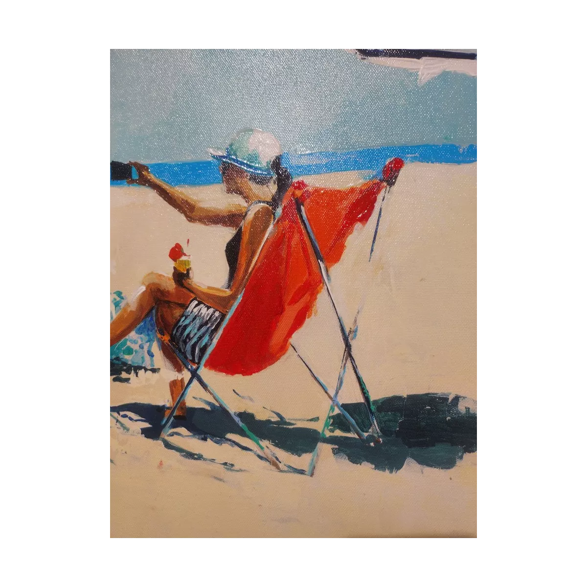 Tableau Filles sur la plage III 50x40