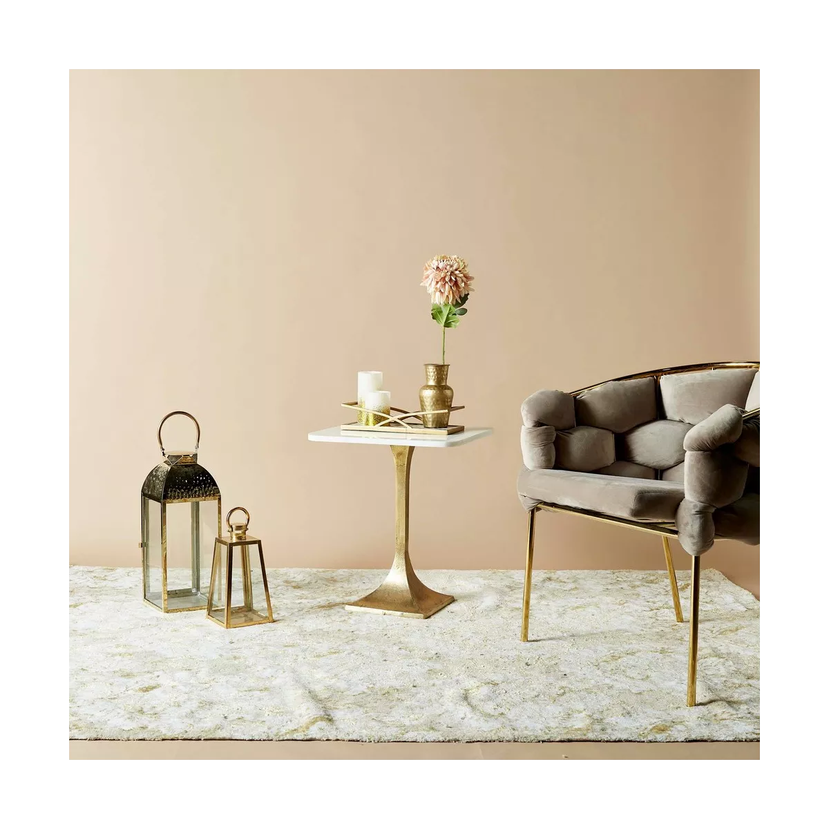Table Basse Rickerd Carrée 45x45 en Marbre