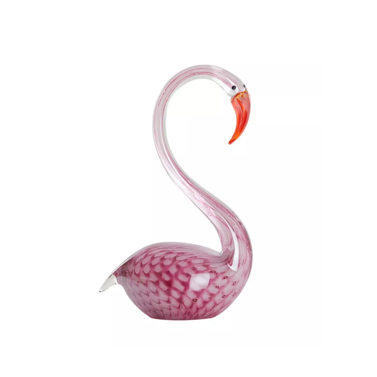 Cygne Rose en pate de verre 17x29