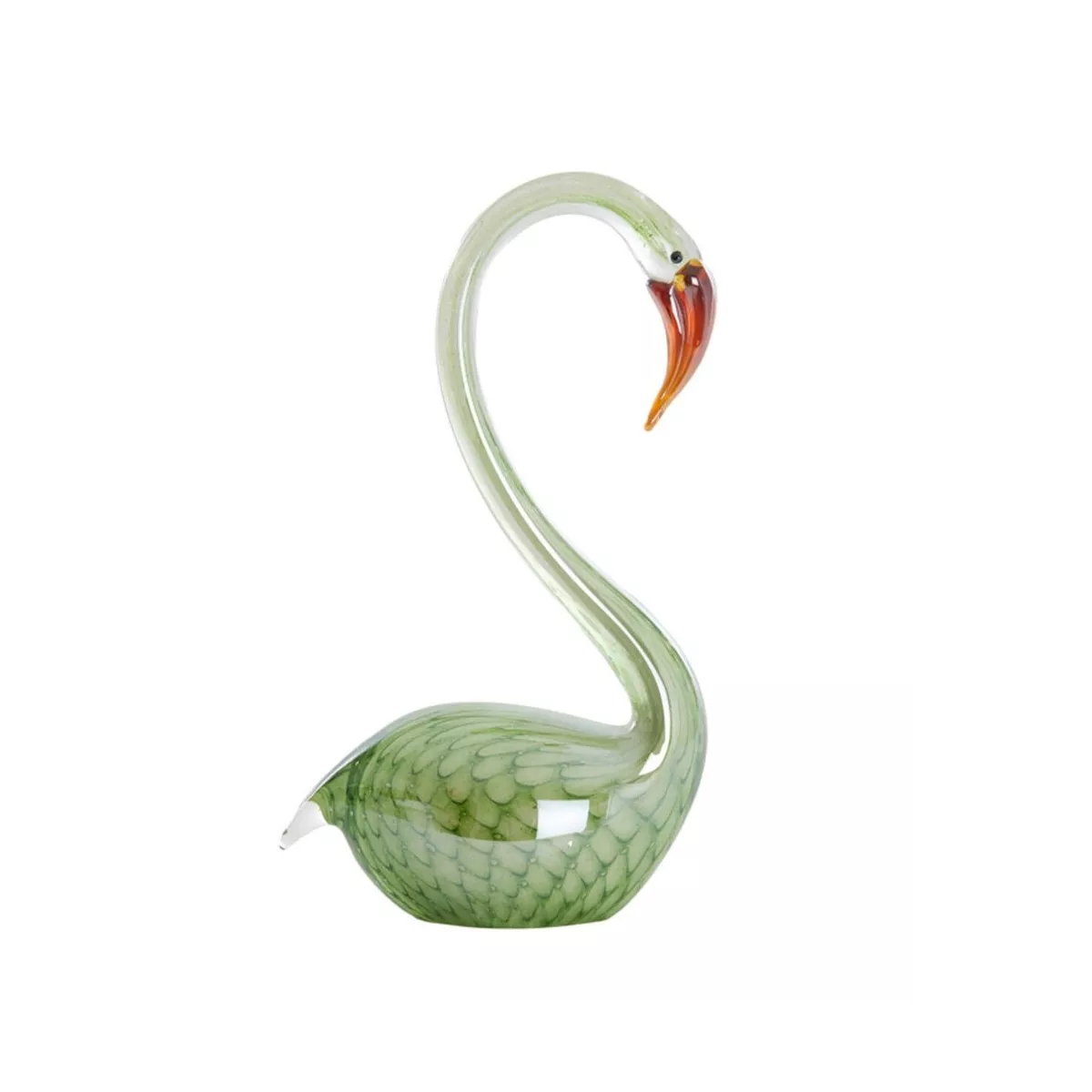 Cygne Vert en pate de verre 17x29