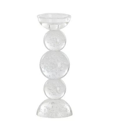 Photophore verre bullé H.27cm