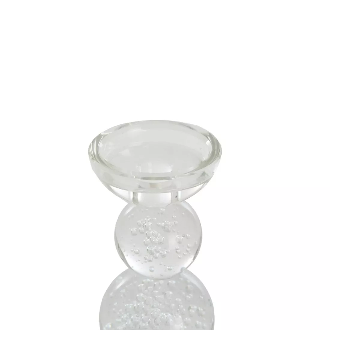 Photophore verre bullé H.27cm