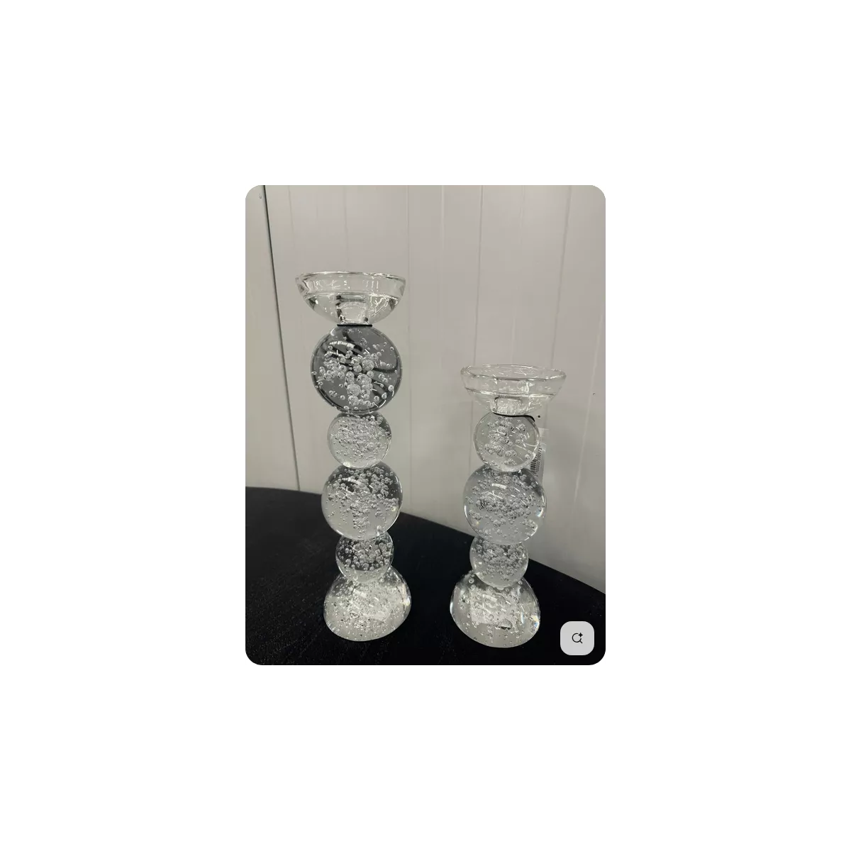 Photophore verre bullé H.27cm