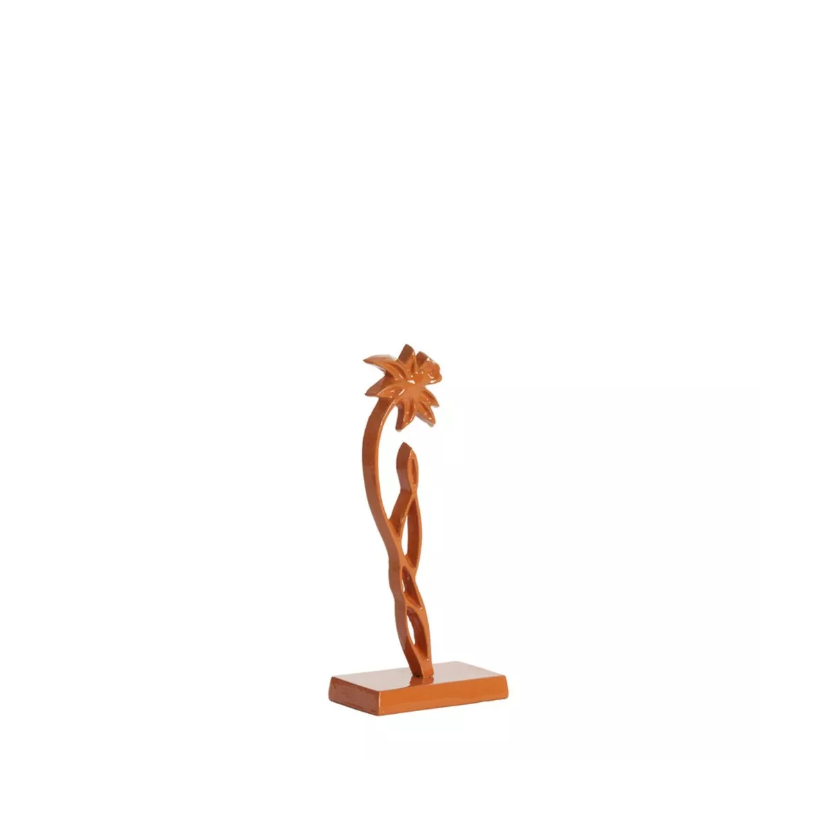 Statue Fleur Métal Orange H.30cm