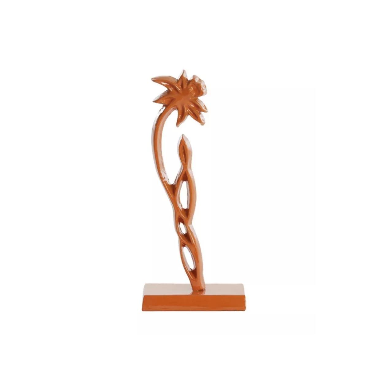 Statue Fleur Métal Orange H.30cm