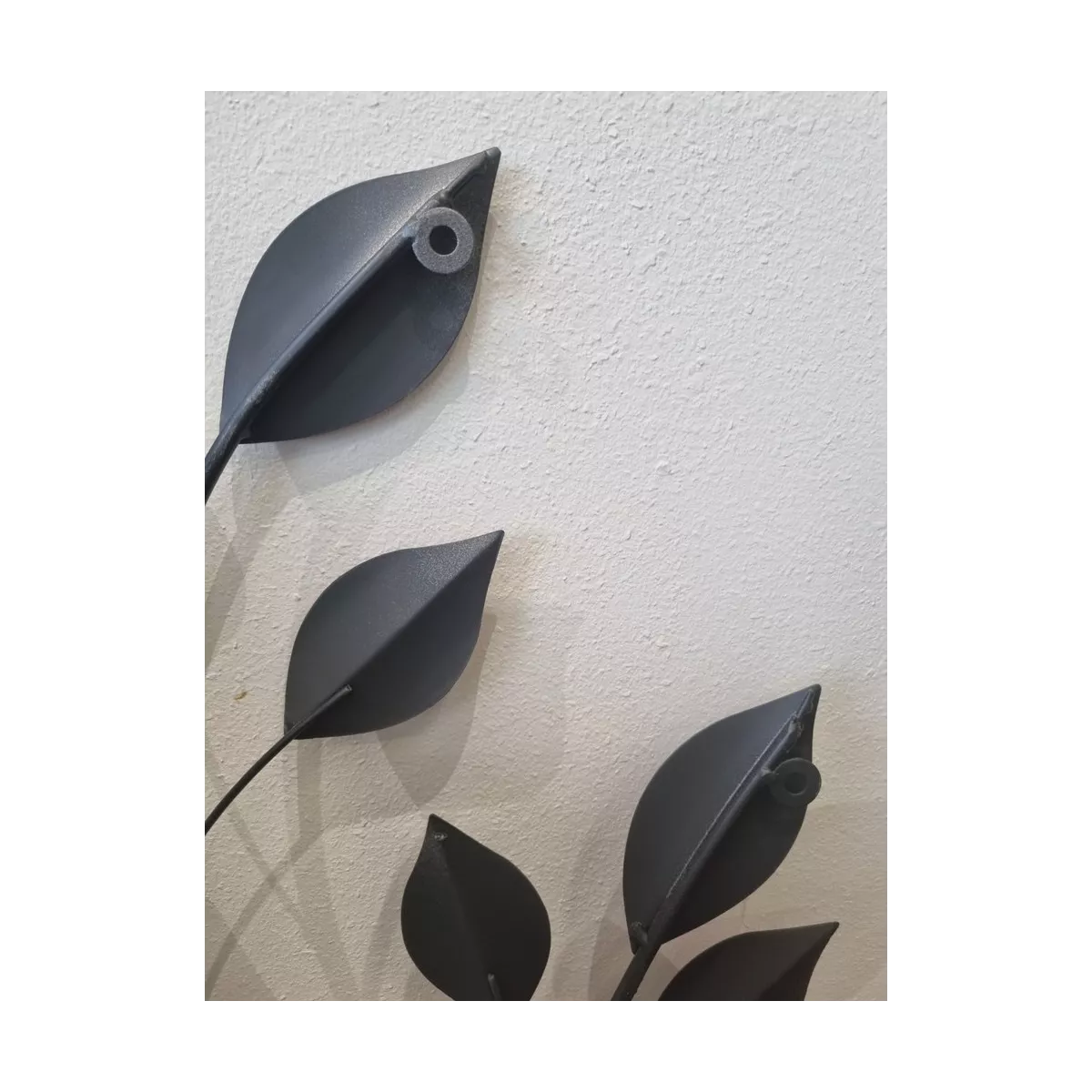 Déco Murale Métal Feuilles Rouges 40x69
