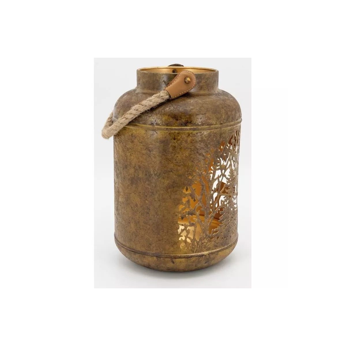 Lanterne Métal Cerf Brun H.30