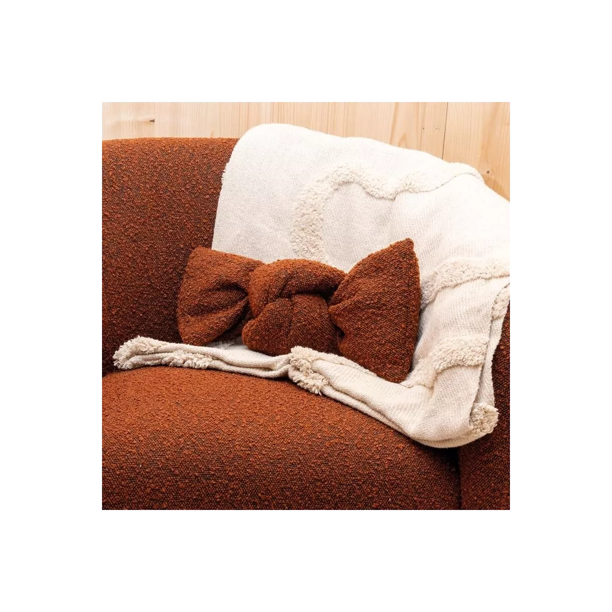 Coussin Noeud Bouclette 23x45