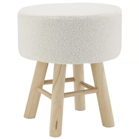 Tabouret en Bouclette Blanche H.45cm