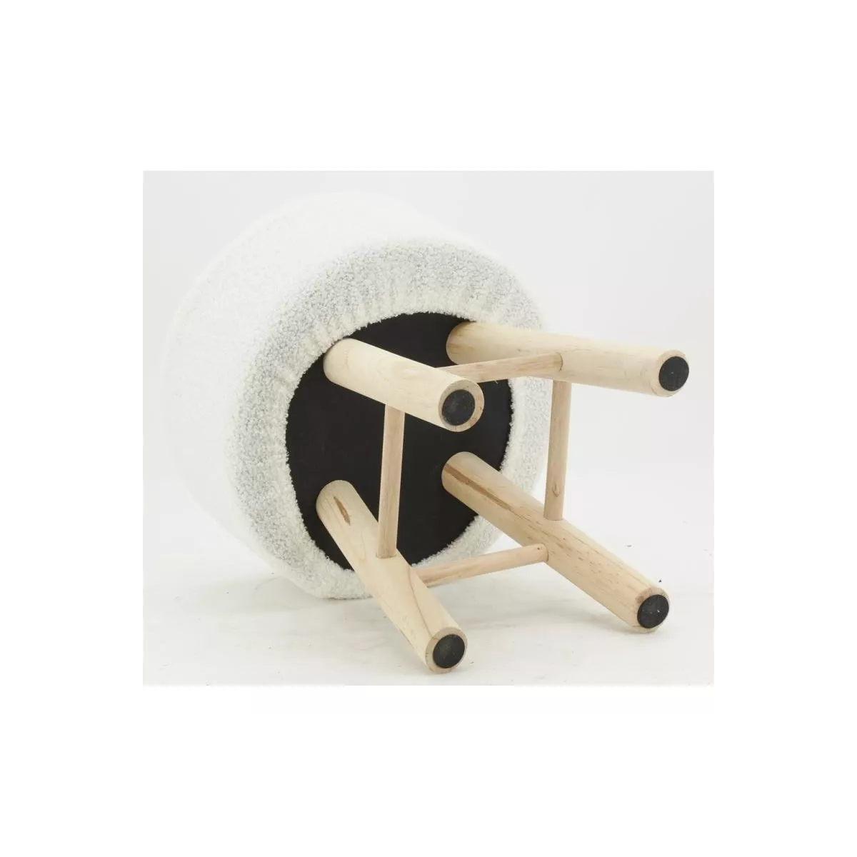 Tabouret en Bouclette Blanche H.45cm