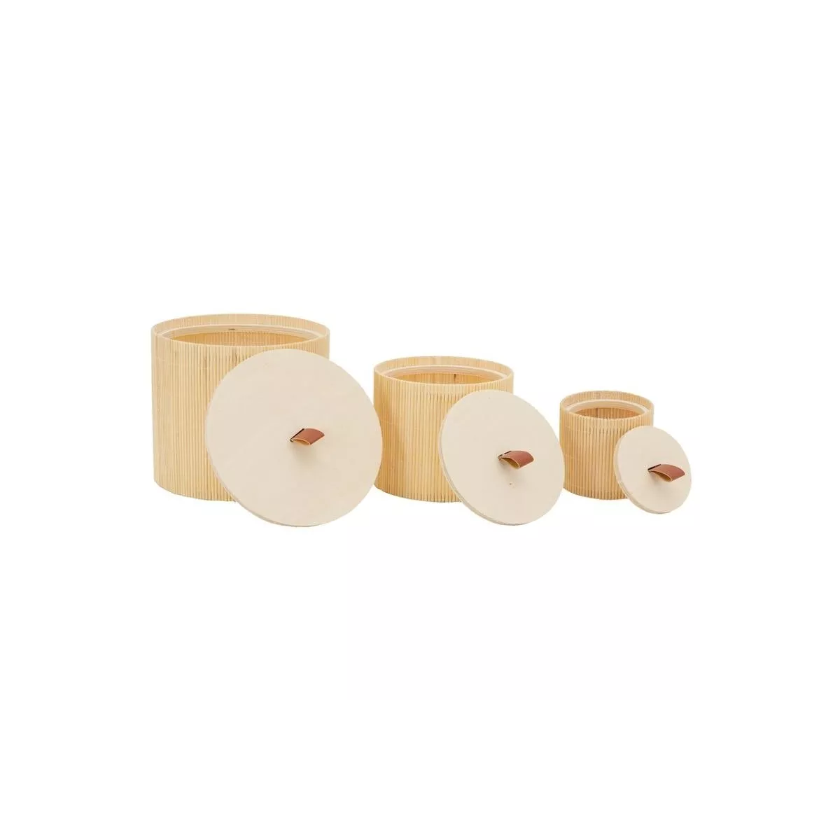 Boite Bambou Idia ronde 8x8