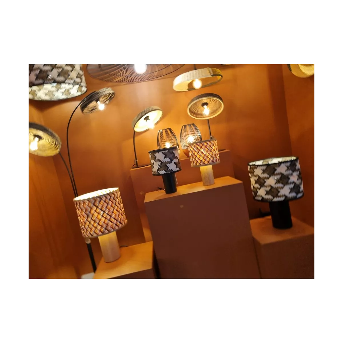 Lampe en rotin Phil H.38 Terracotta