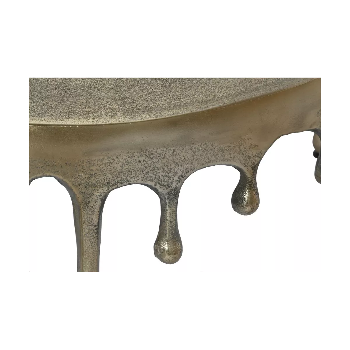 Table Basse Ronde Gouttes Dorée