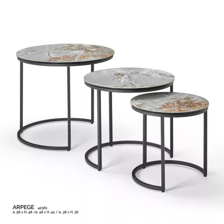 Tables Basses Arpege plateaux en céramique