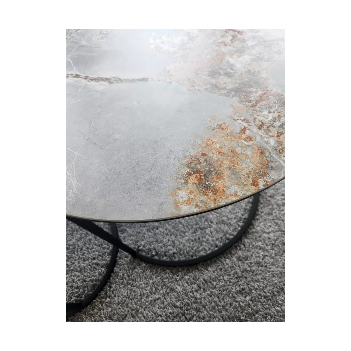 Série de 3 Tables Gigognes Astre en céramique